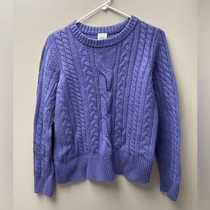 Core Life Women’s Purple Cable Knit Crewneck Sweater